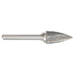 CARBIDE BUR, POINTED-END TREE, SG-7, DOUBLE CUT, 3/4 IN X 1 IN HEAD, 1/4 IN SHANK by Monster