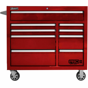 PRO II SERIES 41"W X 24-1/2"D X 39"H 9 DRAWER RED ROLLER TOOL CABINET by Homak Manufacturing