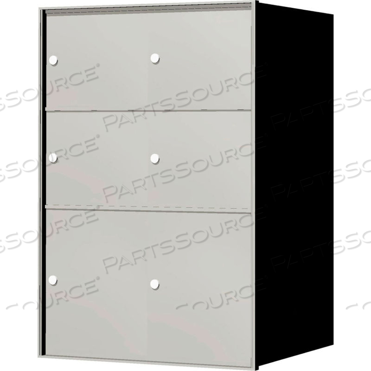 4B+ HORIZONTAL MAILBOX, 38-13/16" H, 6 PARCEL, FRONT LOADING, ALUMINUM, USPS by Florence Manufacturing Company