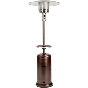 PATIO HEATER WITH STEEL TABLE, 48000 BTU, PROPANE, HAMMERED GOLD by Hiland