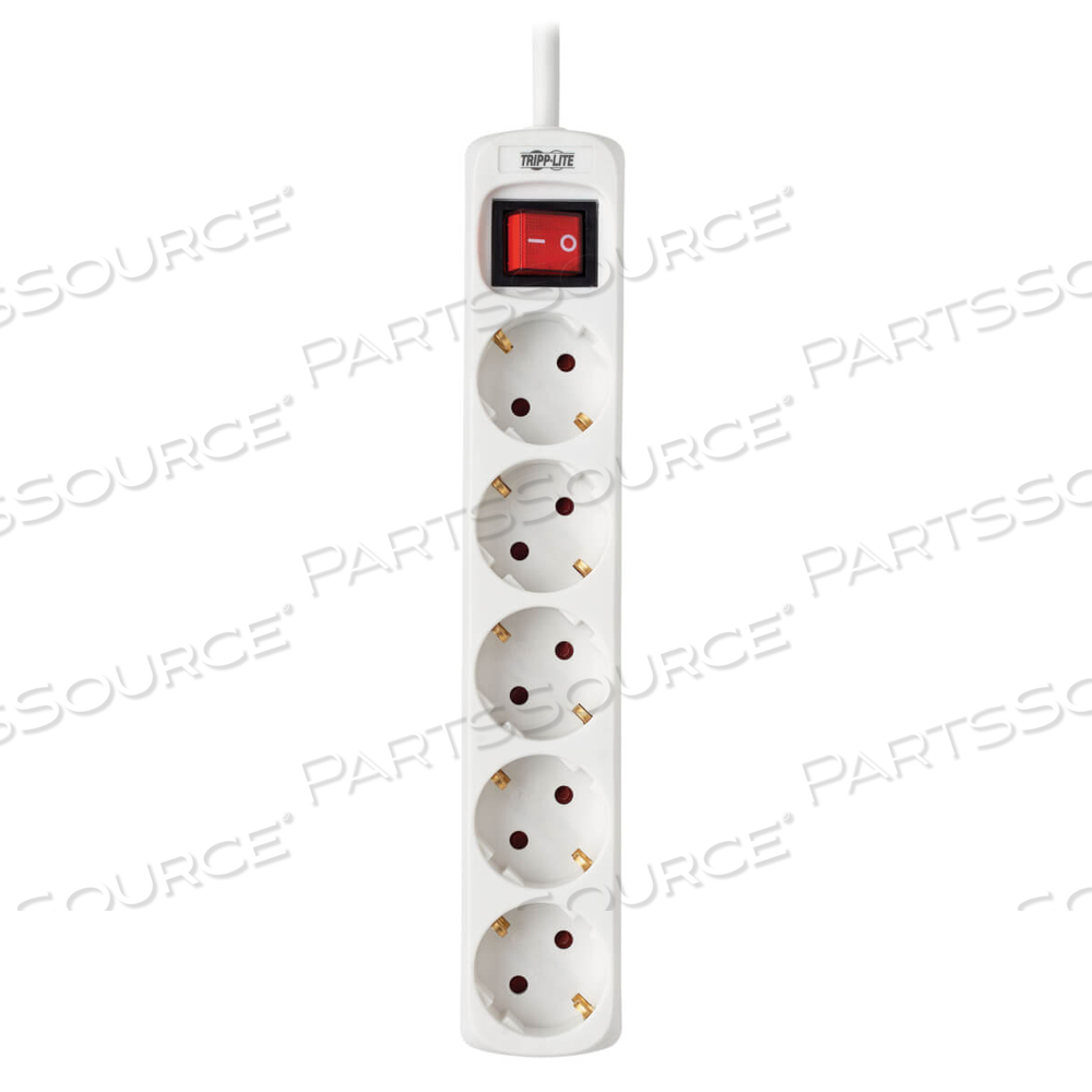 POWER STRIP 5-OUTLET GERMAN TYPE F SCHUKO OUTLET 220-250V 16A 