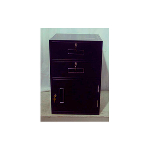 LOWBOY TELLER PEDESTAL CABINET - 2 DRAWERS LEFT HINGED DOOR 19 X 19 X 27-7/8 BLACK by Fenco LOWBOY TELLER PEDESTAL CABINET - 2 DRAWERS LEFT HINGED DOOR 19 X 19 X 27-7/8 BLACK by Fenco