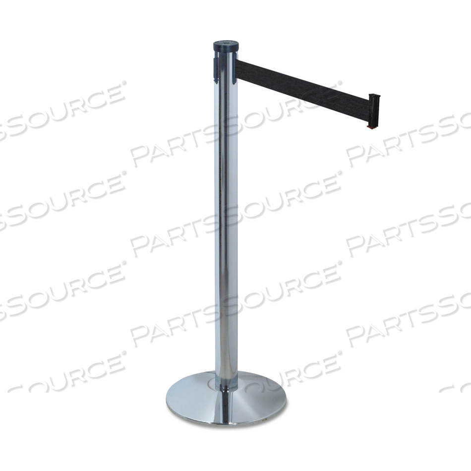 ADJUSTA-TAPE CROWD CONTROL STANCHION POSTS ONLY, POLISHED ALUMINUM, 40" HIGH, SILVER, 2/BOX 