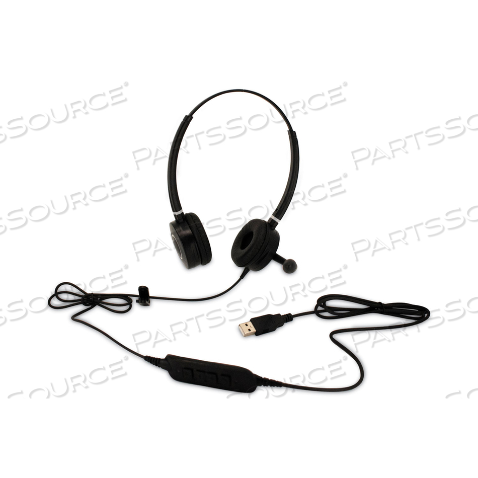 HS-WD-USB-2 BINAURAL OVER THE HEAD HEADSET, BLACK by Spracht