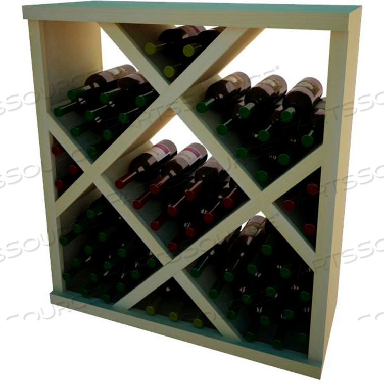 DIAMOND BIN WINE RACK W/FACE TRIM - 3 FT HIGH - UNSTAINED PINE 