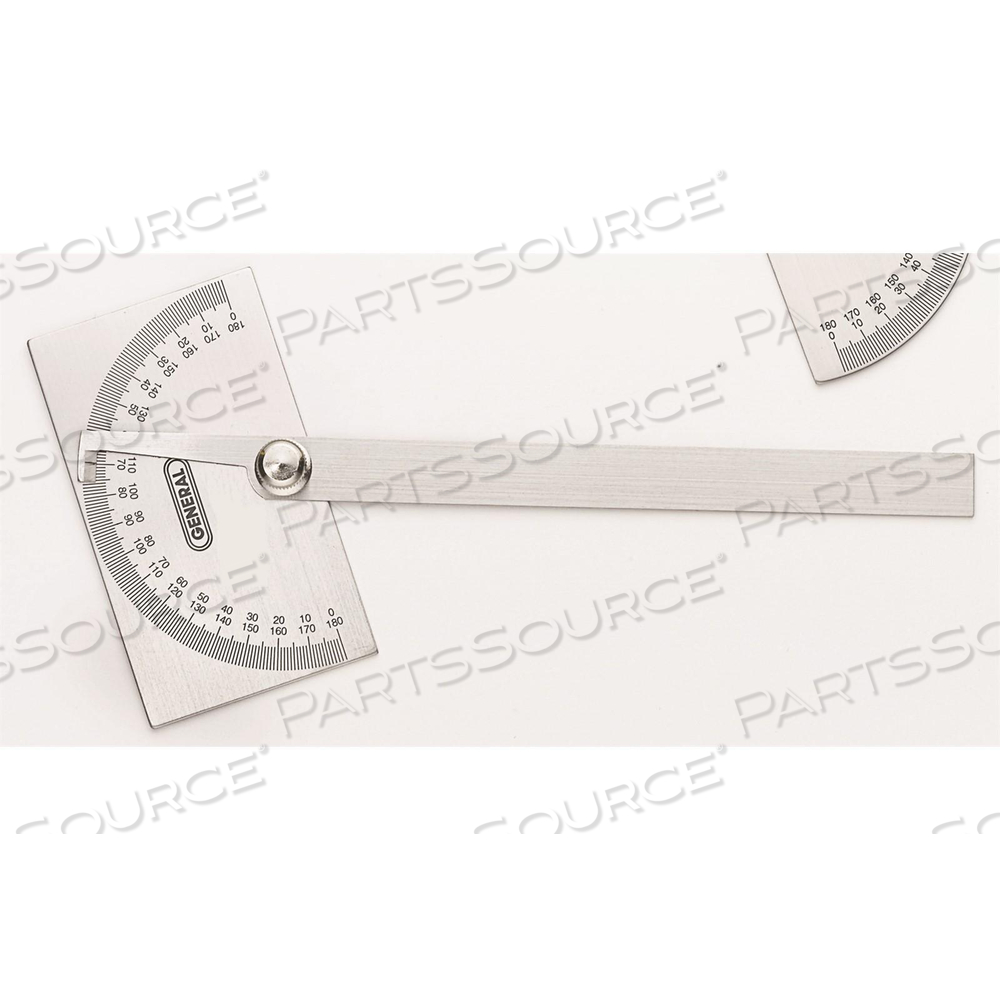 STAINLESS STEEL PROTRACTOR, 6 IN, ROUND HEAD by General Tools & Instruments