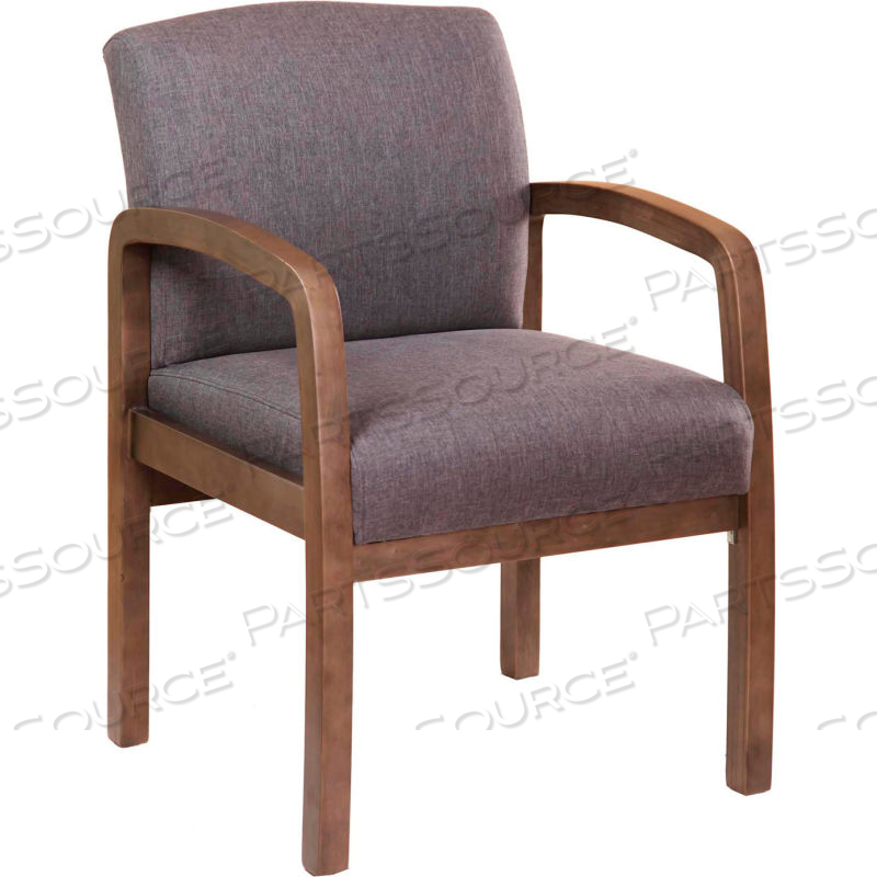 GUEST CHAIR - SLATE GRAY - DRIFTWOOD BASE by Boss