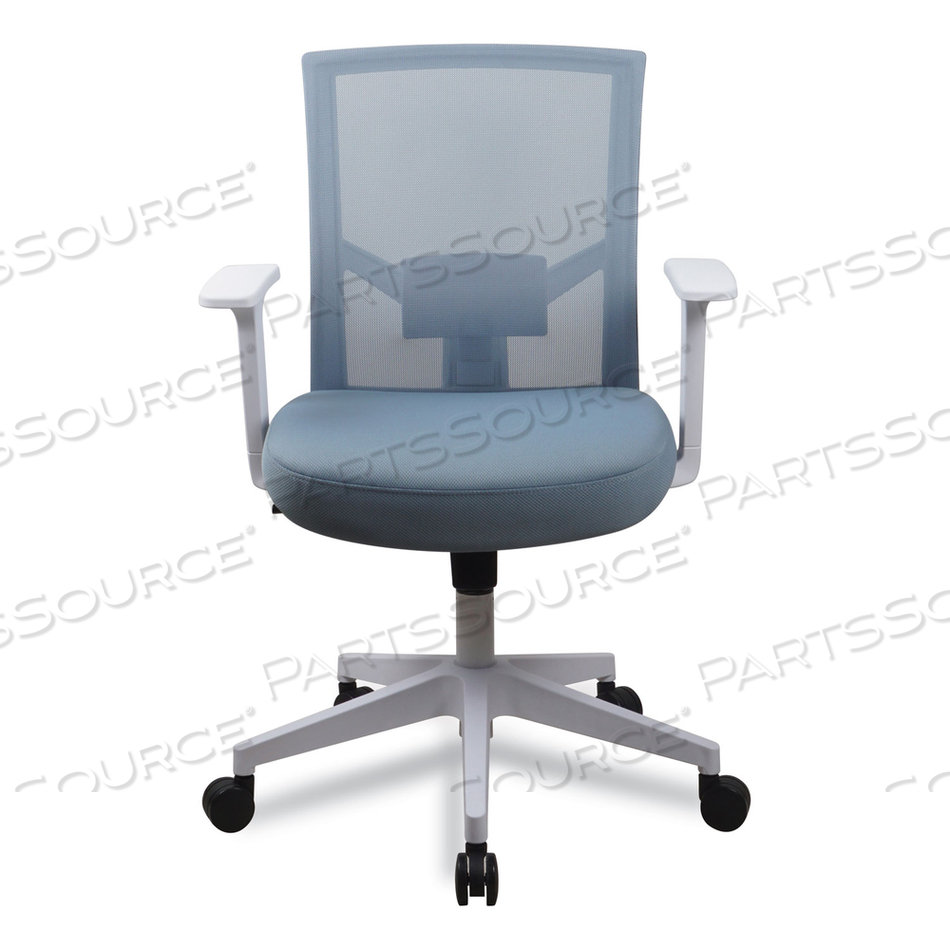 MESH BACK FABRIC TASK CHAIR, SUPPORTS UP TO 275 LB, 17.32" TO 21.1" SEAT HEIGHT, SEAFOAM BLUE SEAT/BACK by Workspace by Alera MESH BACK FABRIC TASK CHAIR, SUPPORTS UP TO 275 LB, 17.32" TO 21.1" SEAT HEIGHT, SEAFOAM BLUE SEAT/BACK by Workspace by Alera