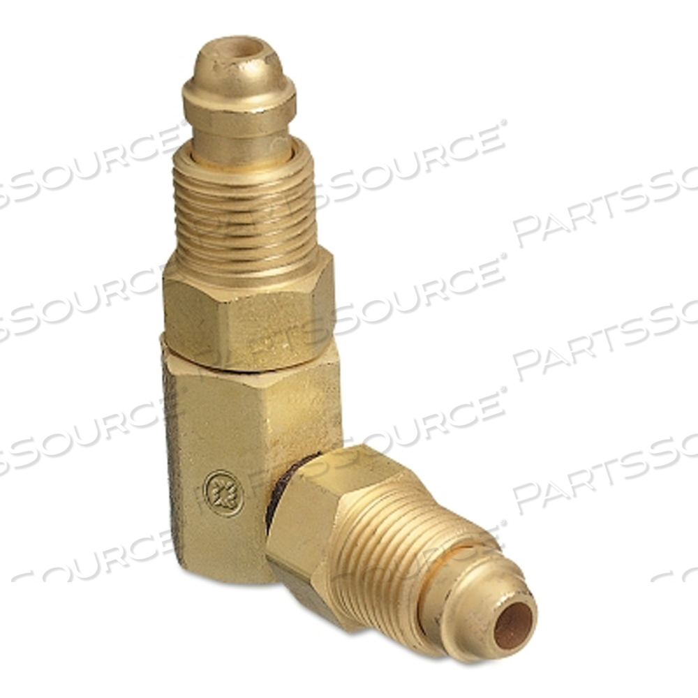 INERT ARC HOSE & TORCH ADAPTOR, BRASS, ELBOW - 90, MALE/MALE, RH TO RH by Western Enterprises INERT ARC HOSE & TORCH ADAPTOR, BRASS, ELBOW - 90, MALE/MALE, RH TO RH by Western Enterprises
