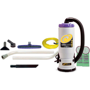 SUPER QUARTERVAC HEPA BACKPACK VACUUM W/14" FLOOR TOOL, WAND KIT by Proteam