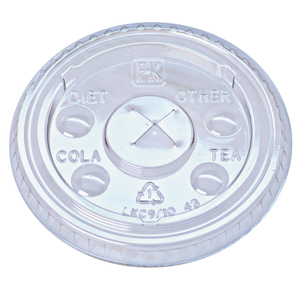 KAL-CLEAR/NEXCLEAR DRINK CUP LIDS, FLAT LID W/X-STYLE STRAW SLOT AND FLAVOR BUTTONS, FITS 9-10 OZ COLD CUPS, CLEAR, 2,500/CT by Fabrikal