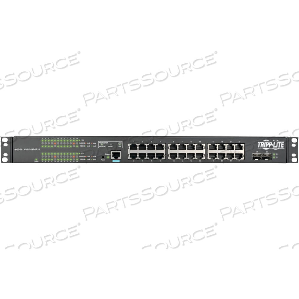 24-PORT GIGABIT ETHERNET SWITCH L2 MANAGED POE+ W/ 12-OUTLET PDU 