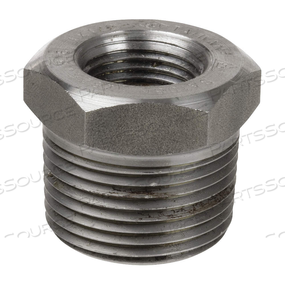 HEX REDUCING BUSHING, 304 STAINLESS STEEL, 1 IN X 1/8 IN FITTING PIPE SIZE, MALE NPT X FEMALE NPT by Approved Vendor