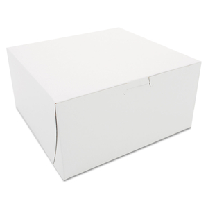 WHITE ONE-PIECE NON-WINDOW BAKERY BOXES, 6 X 8 X 4, WHITE, PAPER, 250/CARTON by SCT