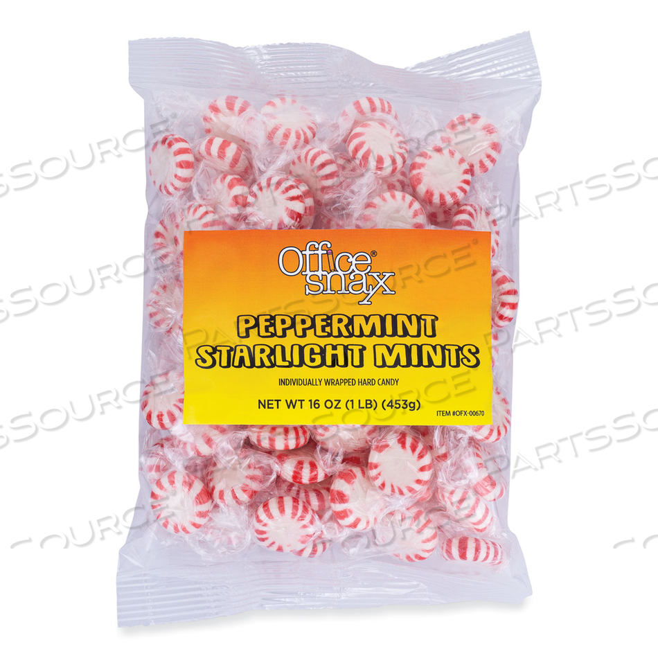 CANDY ASSORTMENTS, STARLIGHT PEPPERMINT CANDY, 1 LB BAG by Office Snax