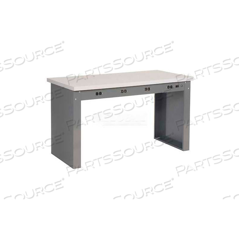 72"W X 30"D PANEL LEG WORKBENCH - POWER APRON & SHOP TOP SQUARE EDGE TOP by Approved Vendor