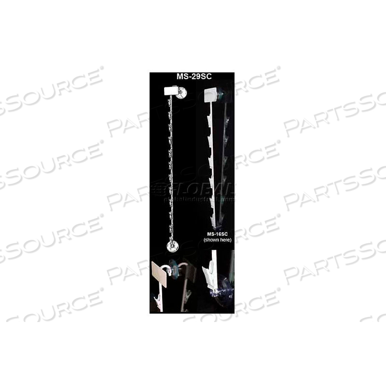 METAL MERCHANDISING STRIP W/SUCTION CUP, BLACK by Clip Strip Corp.