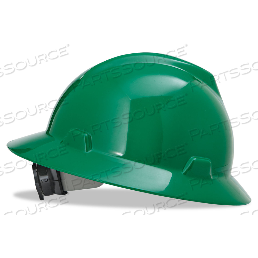 V-GARD HARD HATS, FULL BRIM, FAS-TRAC SUSPENSION, GREEN by MSA Safety Sales, LLC