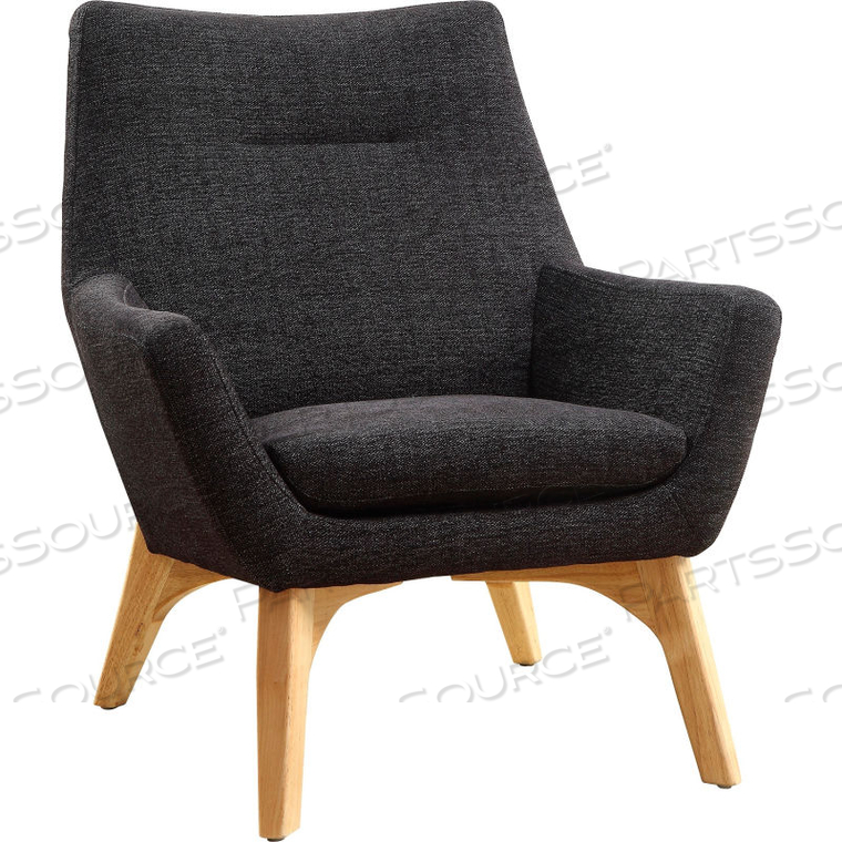 UPHOLSTERED FABRIC CHAIR - BLACK - QUINTESSENCE COLLECTION by Lorell UPHOLSTERED FABRIC CHAIR - BLACK - QUINTESSENCE COLLECTION by Lorell