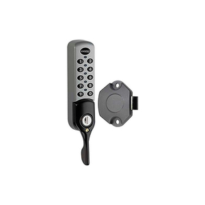 ADA COMPLIANT ELECTRONIC CABINET & LOCKER LOCK - VERTICAL - SLAM LATCH, SILVER by LockeyUSA