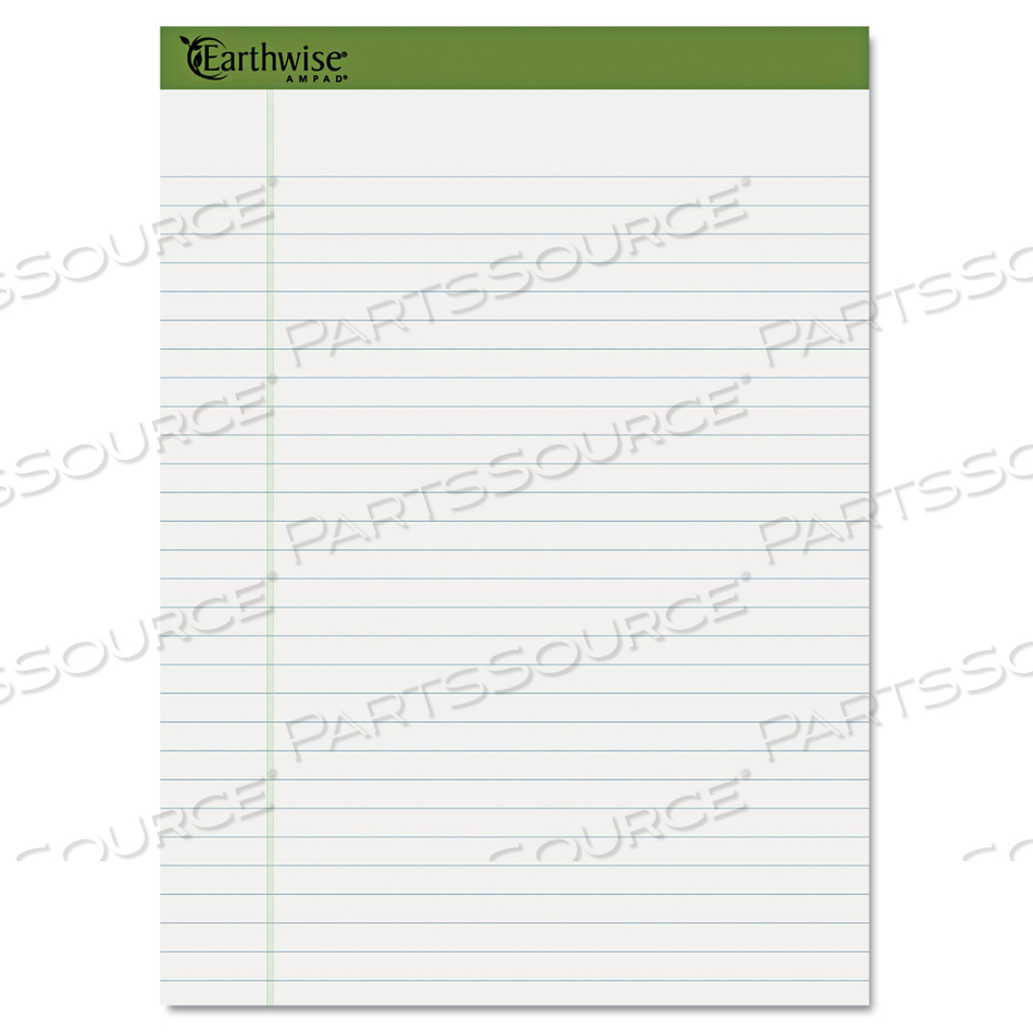 EARTHWISE BY AMPAD RECYCLED WRITING PAD, WIDE/LEGAL RULE, POLITEX SAND HEADBAND, 40 WHITE 8.5 X 11.75 SHEETS by Ampad Corporation EARTHWISE BY AMPAD RECYCLED WRITING PAD, WIDE/LEGAL RULE, POLITEX SAND HEADBAND, 40 WHITE 8.5 X 11.75 SHEETS by Ampad Corporation