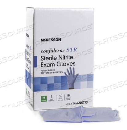 CONFIDERM® STR NITRILE STANDARD CUFF LENGTH EXAM GLOVE, MEDIUM, BLUE (200 PER CASE) by McKesson