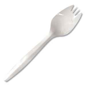 INDIVIDUALLY WRAPPED MEDIUMWEIGHT CUTLERY, SPORK, WHITE, 1,000/CARTON by Berkley Square