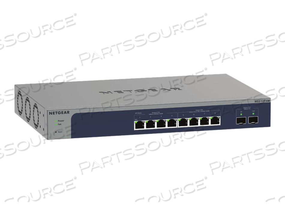 SMART MS510TXM, SWITCH, L3 LITE, SMART, 4 X 100/1000/2.5G + 4 X 1/2.5/5/10GBASE-T + 2 X 10 GIGABIT SFP+ (UPLINK), DESKTOP, RACK-MOUNTABLE by Netgear