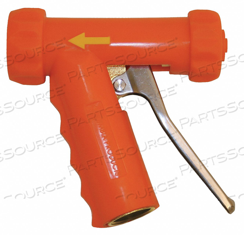MID-SIZED BRASS SPRAY NOZZLE - SAFETY ORANGE by Sani-Lav