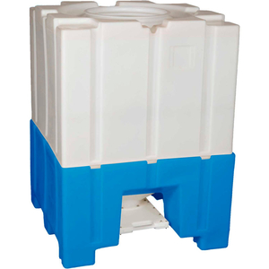 BONAR PLASTICS BOTTOM DISCHARGE HOPPER - CLOSED TOP - 2000 LB. CAPACITY - 44"L X 44"W X 59-1/2"H by Snyder Industries