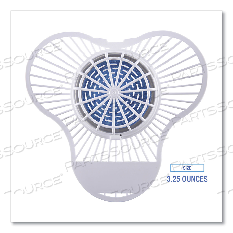 URINAL SCREEN WITH NON-PARA CLEANER BLOCK, GREEN APPLE SCENT, 3.25 OZ, BLUE/WHITE by Boardwalk URINAL SCREEN WITH NON-PARA CLEANER BLOCK, GREEN APPLE SCENT, 3.25 OZ, BLUE/WHITE by Boardwalk