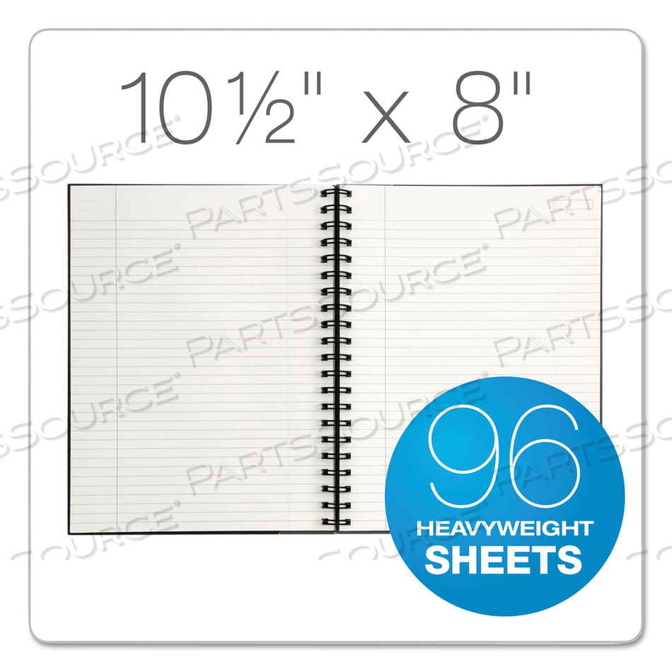 ROYALE WIREBOUND BUSINESS NOTEBOOKS, 1 SUBJECT, MEDIUM/COLLEGE RULE, BLACK/GRAY COVER, 10.5 X 8, 96 SHEETS by Tops