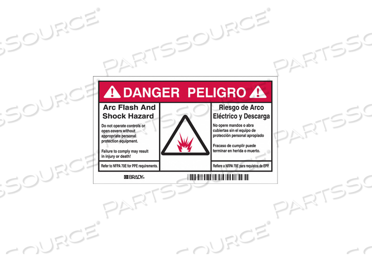 ARC FLASH PROTECTION LABEL PK100 by Brady Americas