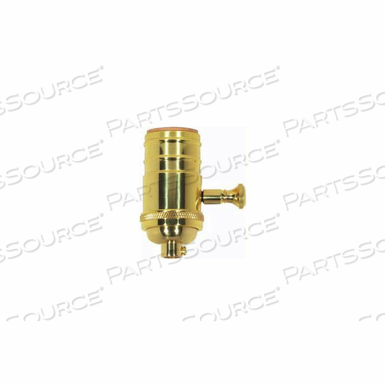 150W FULL RANGE TURN KNOB 4PC. DIMMER SOCKET - POLISHED BRASS 1/4 IPS by Satco 150W FULL RANGE TURN KNOB 4PC. DIMMER SOCKET - POLISHED BRASS 1/4 IPS by Satco