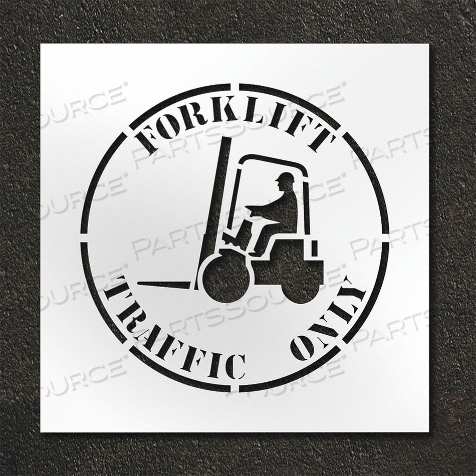 PAVEMENT STENCIL FORKLIFT TRAFFIC ONLY by RAE Products & Chemicals Corp. PAVEMENT STENCIL FORKLIFT TRAFFIC ONLY by RAE Products & Chemicals Corp.