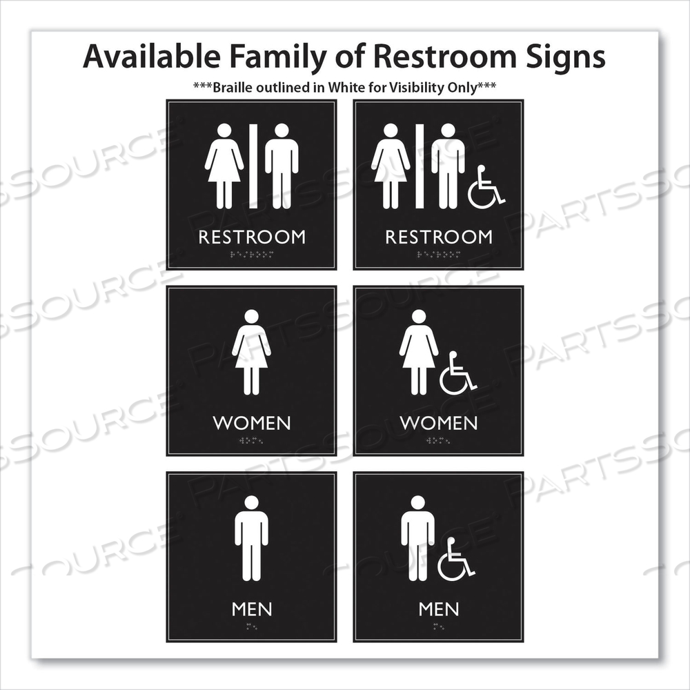 ADA SIGN, UNISEX ACCESSIBLE RESTROOM, PLASTIC, 8 X 8, CLEAR/WHITE by HeadLine Sign ADA SIGN, UNISEX ACCESSIBLE RESTROOM, PLASTIC, 8 X 8, CLEAR/WHITE by HeadLine Sign