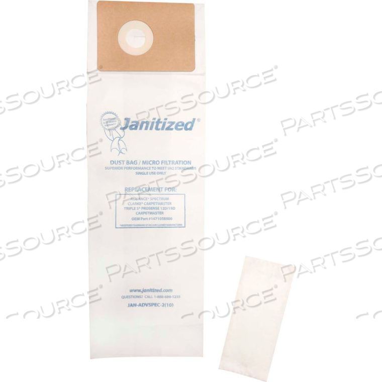 CLARKE PAPER VACUUM BAG FOR CLARKE CARPETMASTER 112, 115, 212, 215, 218 by Apc Filtration Inc CLARKE PAPER VACUUM BAG FOR CLARKE CARPETMASTER 112, 115, 212, 215, 218 by Apc Filtration Inc
