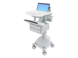 ERGOTRON STYLEVIEW LAPTOP CART, SLA POWERED, 2 DRAWERS - CART FOR NOTEBOOK / KEYBOARD / MOUSE / SCANNER - PLASTIC, ALUMINUM, ZINC-PLATED STEEL - GRAY, WHITE, POLISHED ALUMINUM - SCREEN SIZE: UP TO 17.3" by Ergotron, Inc.