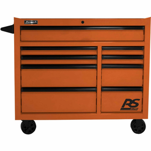 RS PRO SERIES 41"W X 24"D X 39"H 9 DRAWER ORANGE ROLLER TOOL CABINET by Homak Manufacturing