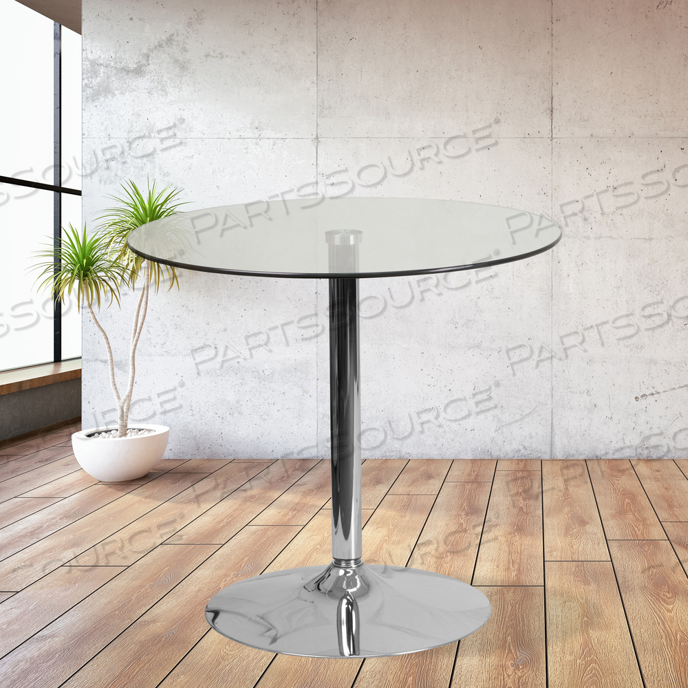 TABLE TEMPERED GLASS ROUND 31-1/2 DIA. by Flash Furniture TABLE TEMPERED GLASS ROUND 31-1/2 DIA. by Flash Furniture