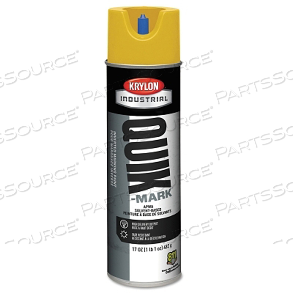 QUIK-MARK APWA SOLVENT-BASED INVERTED MARKING PAINT, 17 OZ, FILL AEROSOL CAN, HIGH VISIBILITY YELLOW by Krylon