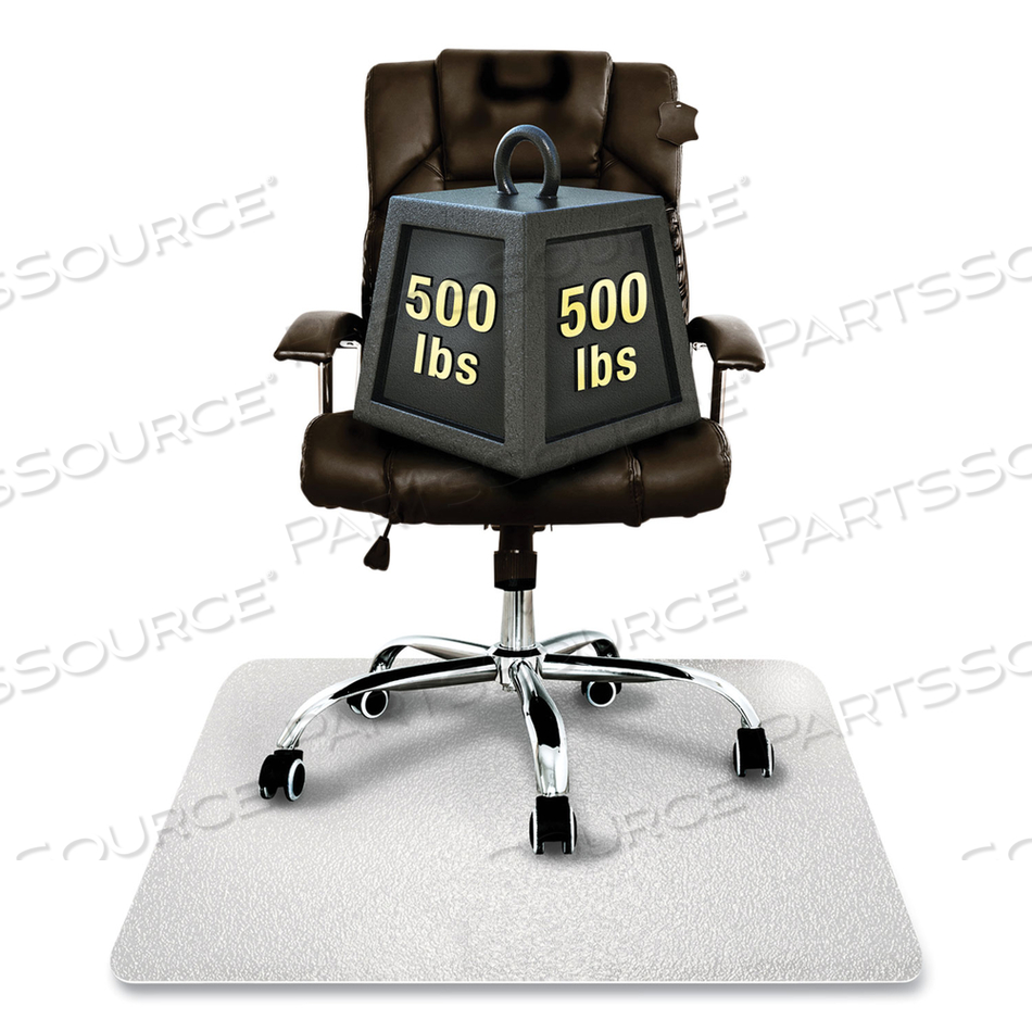 CLEARTEX MEGAMAT HEAVY-DUTY POLYCARBONATE MAT FOR HARD FLOOR/ALL CARPET, 46 X 60, CLEAR by Floortex