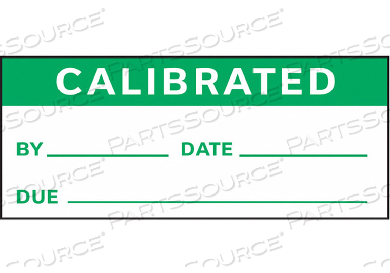 CALIBRATION LABEL ENG GREEN/WHITE PK350 by Strance, Inc.
