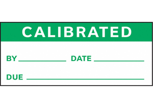 CALIBRATION LABEL ENG GREEN/WHITE PK350 by Strance, Inc.