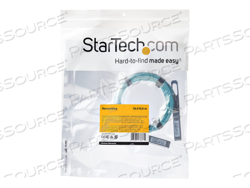 DELL EMC AOC-SFP-10G-5M COMPATIBLE 5M/16.4FT 10G SFP+ TO SFP+ AOC CABLE, 10GBE SFP+ ACTIVE OPTICAL FIBER, 10GBPS SFP PLUS/MINI GBIC/TRANSCEI by StarTech.com Ltd.