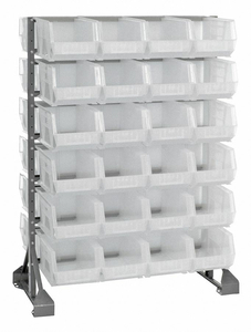 BIN RAIL FLOOR RACK 48 BINS CLEAR by Quantum Storage Systems