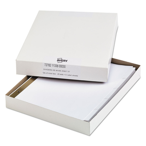 INDEX DIVIDERS WITH WHITE LABELS, 5-TAB, 11 X 8.5, WHITE, 25 SETS by Office Essentials