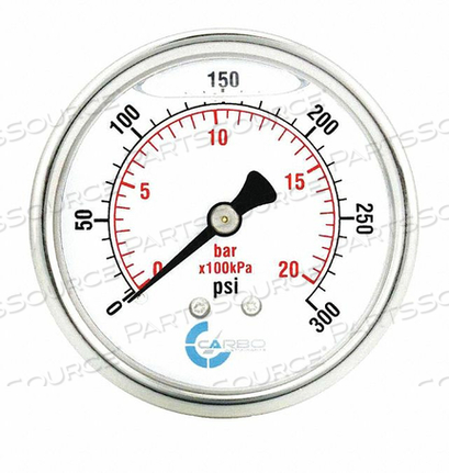 PRESSURE GAUGE LIQUID FILLED 2 1/2 30 by Carbo Instruments