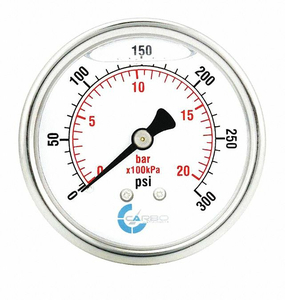 PRESSURE GAUGE LIQUID FILLED 2 1/2 30 by Carbo Instruments