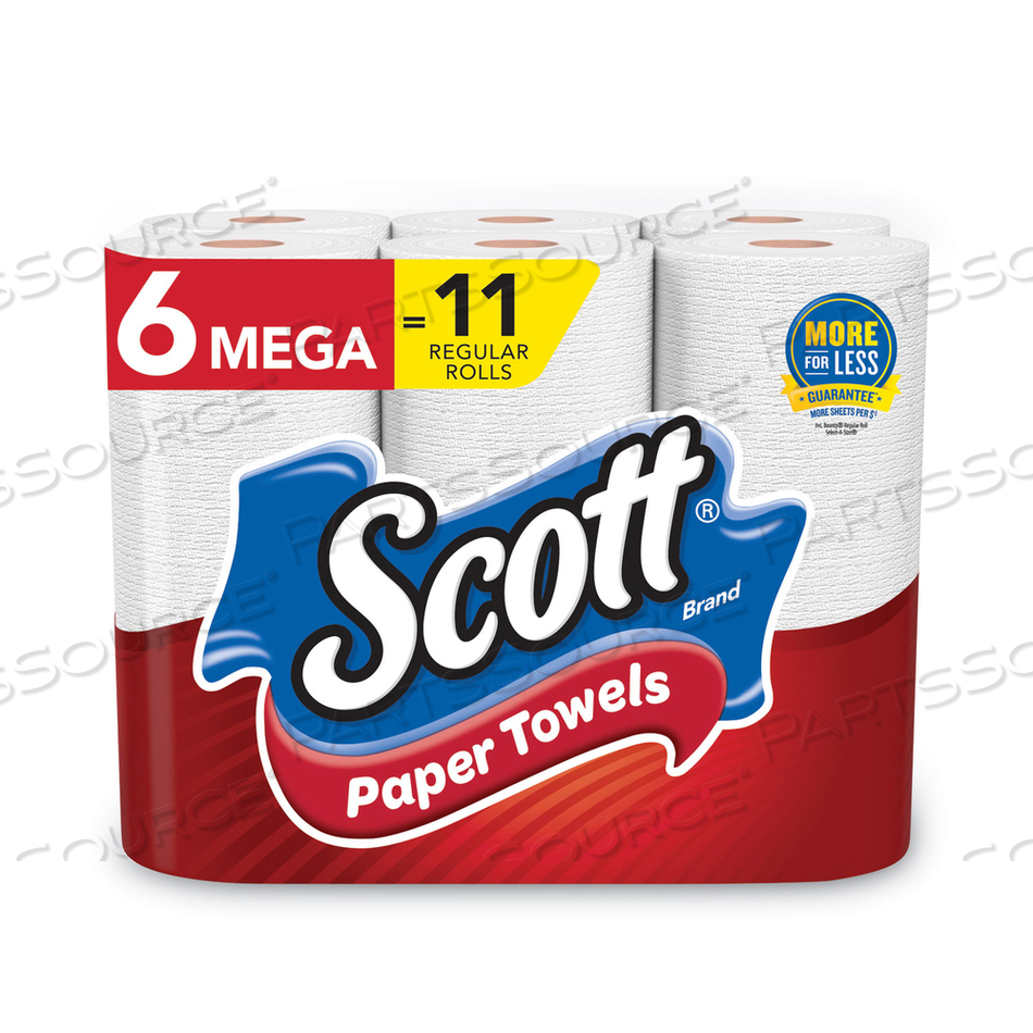 CHOOSE-A-SIZE MEGA KITCHEN ROLL PAPER TOWELS, 1-PLY, 102/ROLL, 6 ROLLS/PACK, 4 PACKS/CARTON by Scott CHOOSE-A-SIZE MEGA KITCHEN ROLL PAPER TOWELS, 1-PLY, 102/ROLL, 6 ROLLS/PACK, 4 PACKS/CARTON by Scott